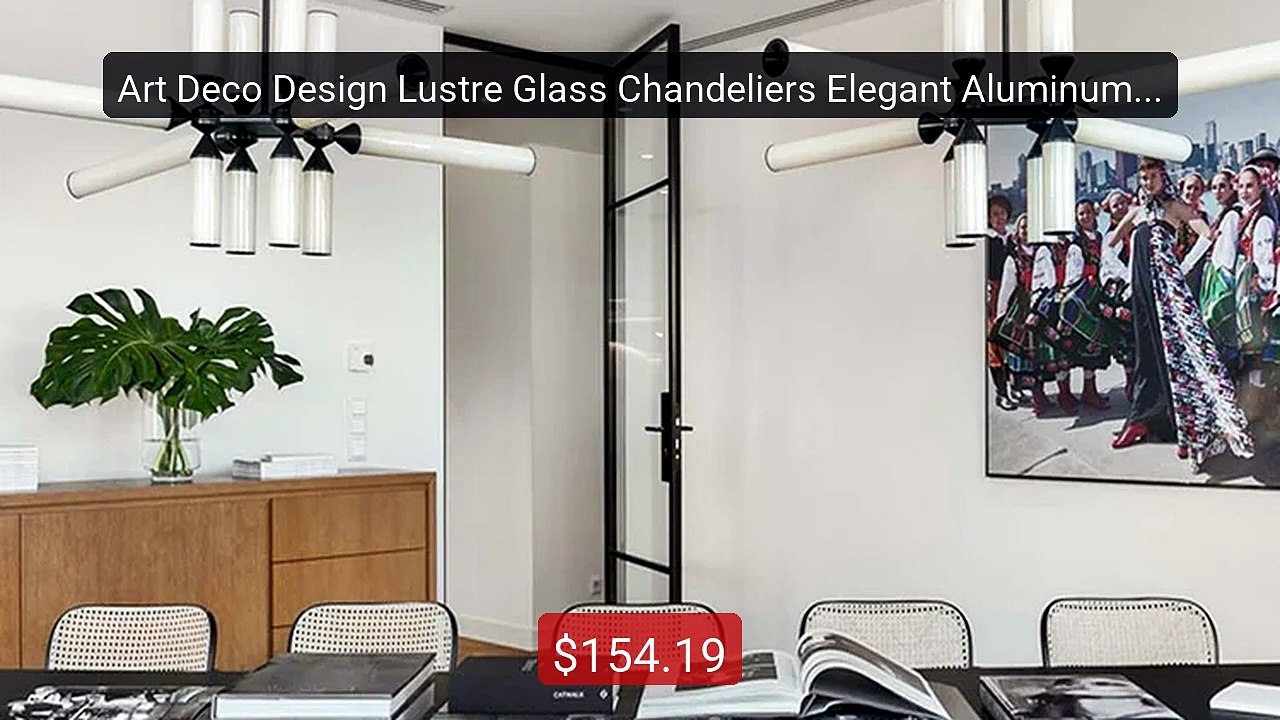 Art Deco Design Lustre Glass Chandeliers Elegan...