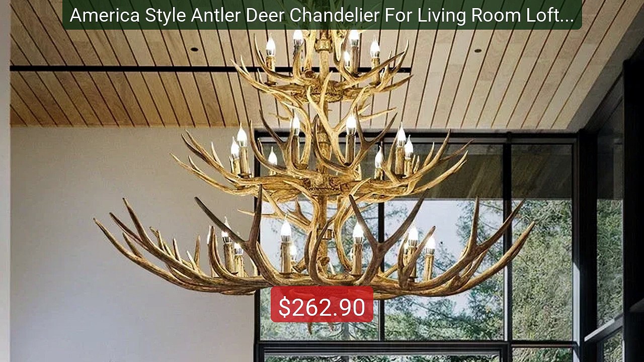 America Style Antler Deer Chandelier For Living Room Loft Large Re... -- Best Deal 2026 | Shop Now!