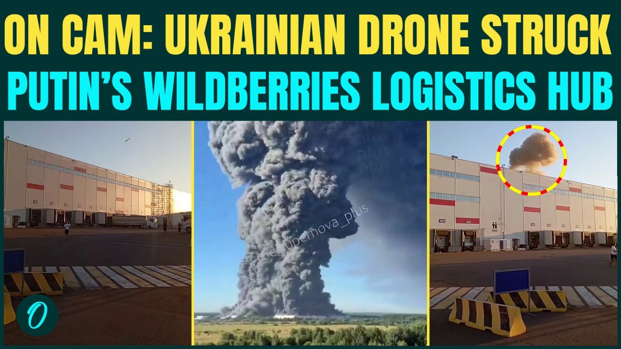 Moment Ukrainian Drone SLAMMED Into Putin’s Largest Logistics Hub in Moscow; Engulfed in Thick Smoke