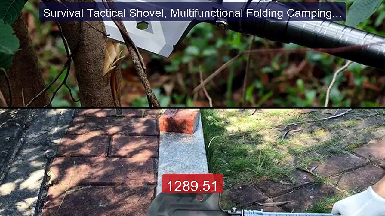 Survival Tactical Shovel, Multifunctional Foldi...