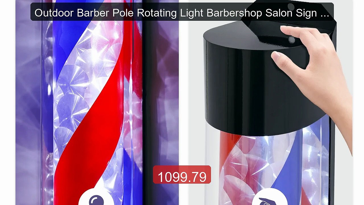 Outdoor Barber Pole Rotating Light Barbershop Salon Sign Illum... -- Best Buy 2026 | Great Quality!