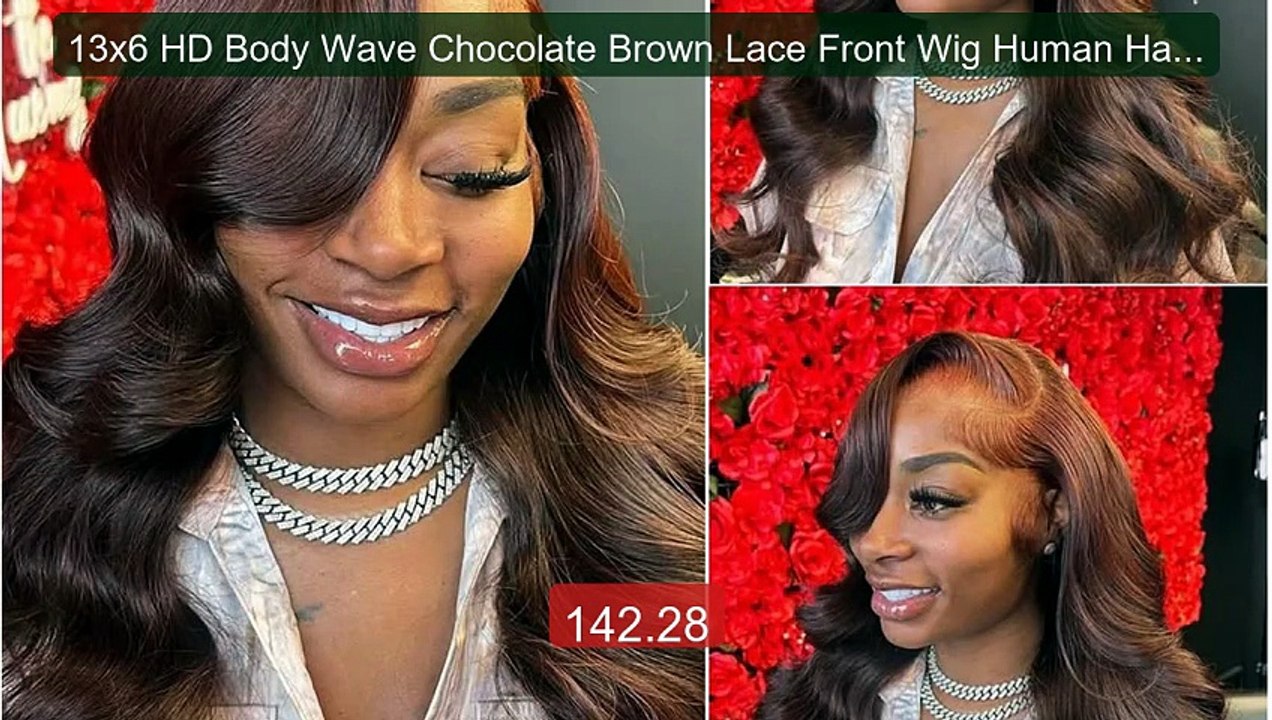 13x6 HD Body Wave Chocolate Brown Lace Front Wig Human Hair Brazil... -- Best Deal 2026 | Shop Now!