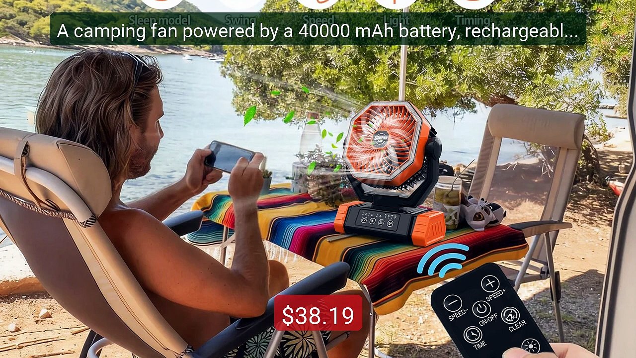 A camping fan powered by a 40000 mAh battery, rechargeable fan, wi... -- Best Deal 2026 | Shop Now!