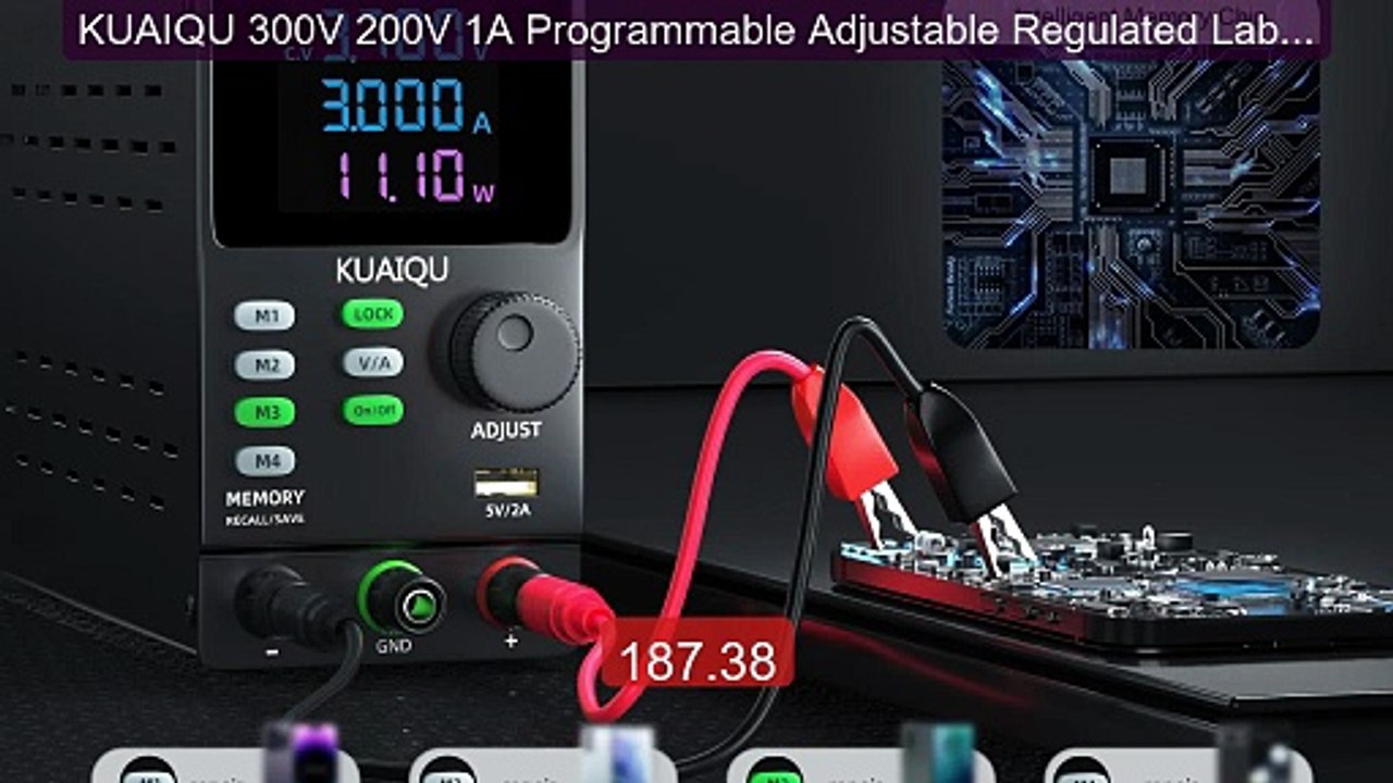 KUAIQU 300V 200V 1A Programmable Adjustable Regulated Lab Bench Pow... -- Top Rated 2026 | Buy Now!