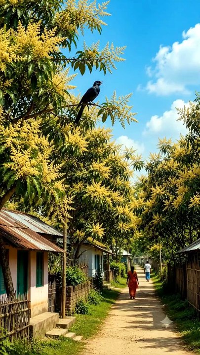 Spring, mango buds bloomed and cuckoo singing.