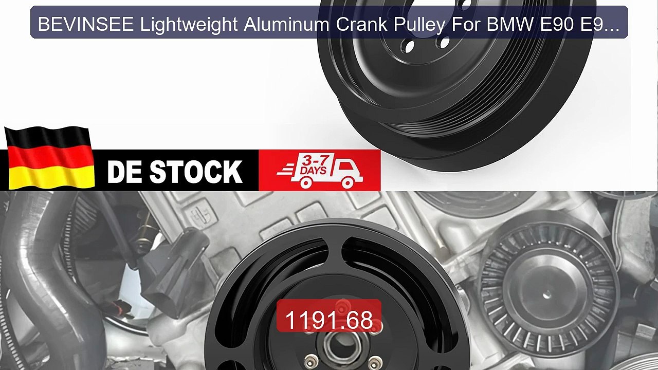 BEVINSEE Lightweight Aluminum Crank Pulley For BMW E90 E92 E93... -- Hot Deal 2026 | Limited Offer!