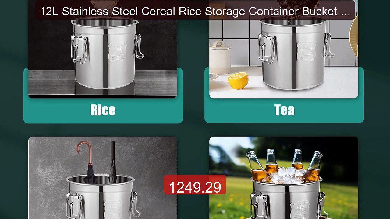 12L Stainless Steel Cereal Rice Storage Container Bucket Ai... -- Top Pick 2026 | Unbeatable Price!
