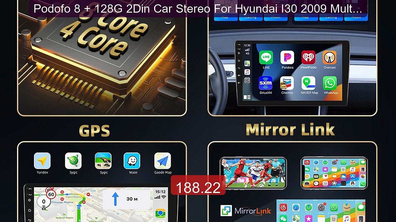 Podofo 8 + 128G 2Din Car Stereo For Hyundai I30 2009 Multimedia Pl... -- Best Deal 2026 | Shop Now!