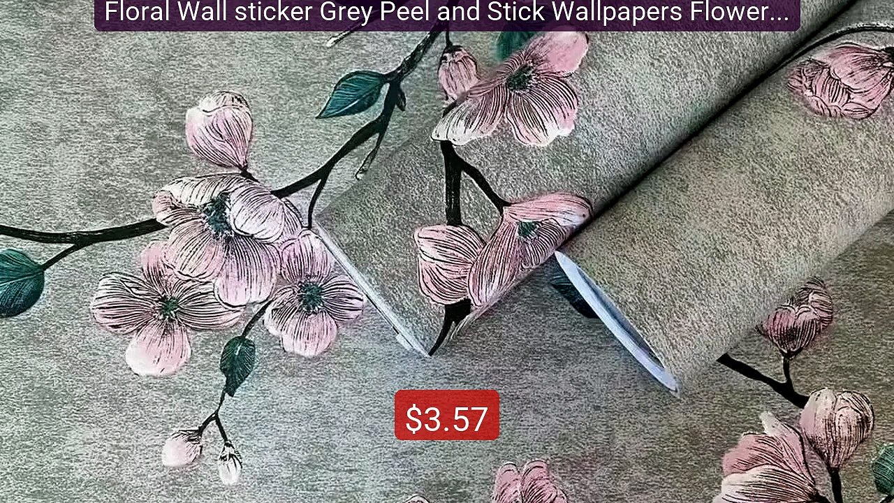 Floral Wall sticker Grey Peel and Stick Wallpapers Flower Self... -- Hot Deal 2026 | Limited Offer!