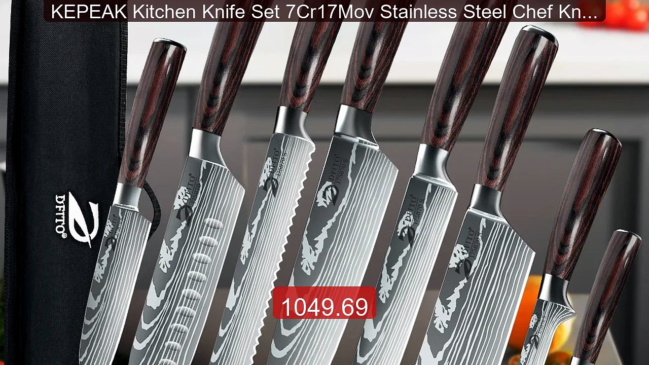 KEPEAK Kitchen Knife Set 7Cr17Mov Stainless Steel Chef Knife U... -- Hot Deal 2026 | Limited Offer!