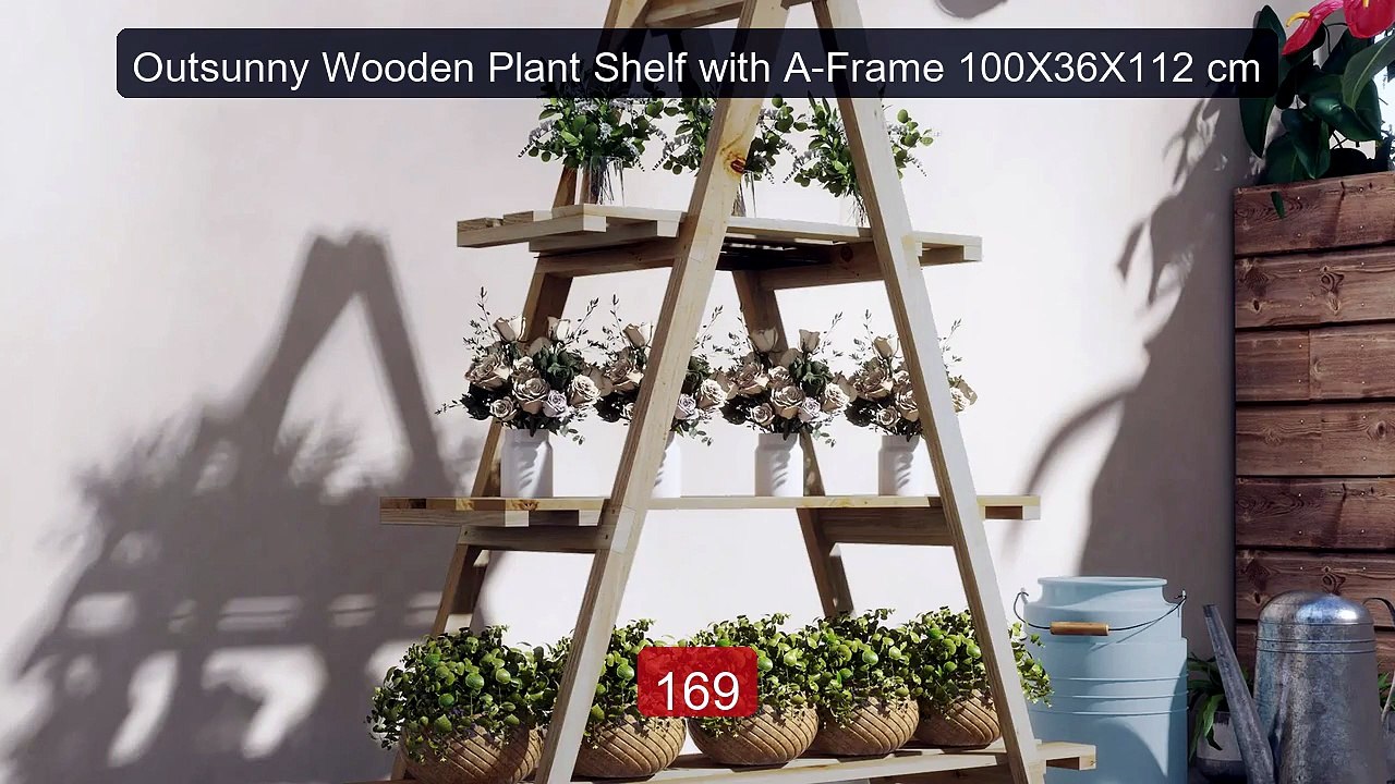 Outsunny Wooden Plant Shelf with A-Frame 100X36X112 cm -- Hot Deal 2026 | Limited Offer!