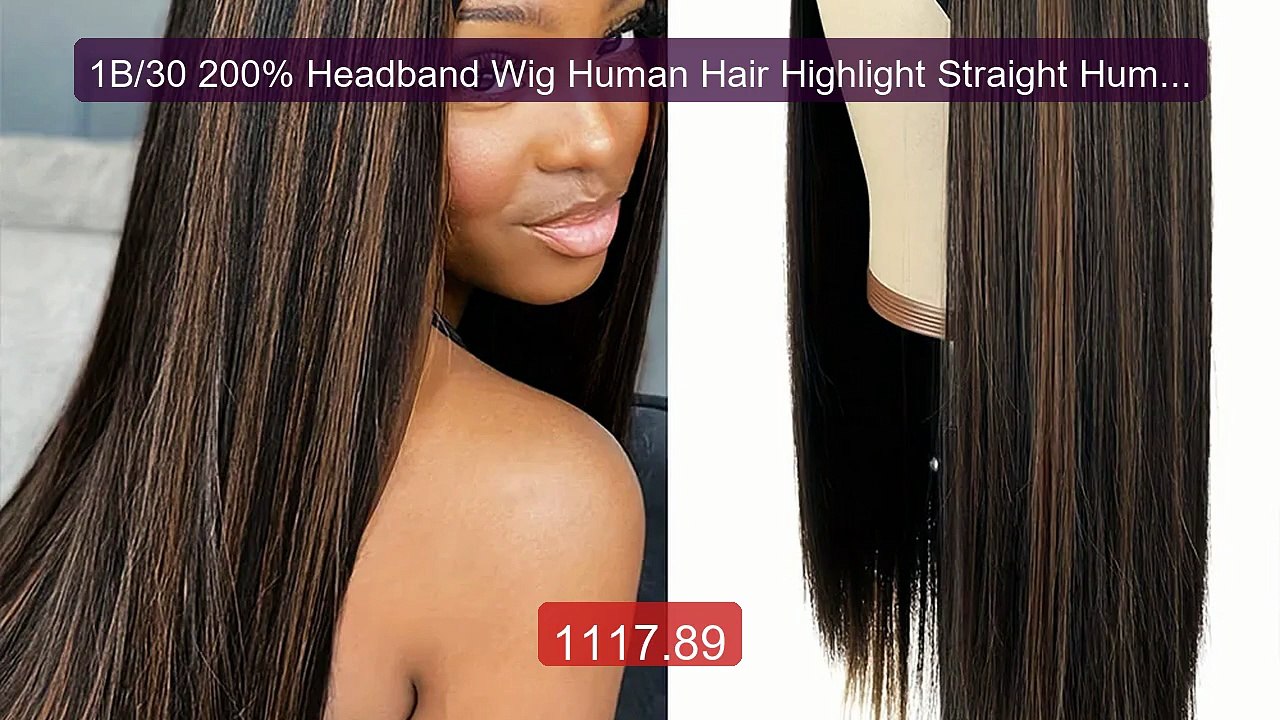1B/30 200% Headband Wig Human Hair Highlight Straight Human... -- Top Pick 2026 | Unbeatable Price!