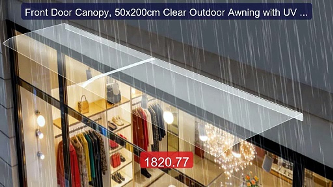 Front Door Canopy, 50x200cm Clear Outdoor Awning with UV Coating, W... -- Top Rated 2026 | Buy Now!