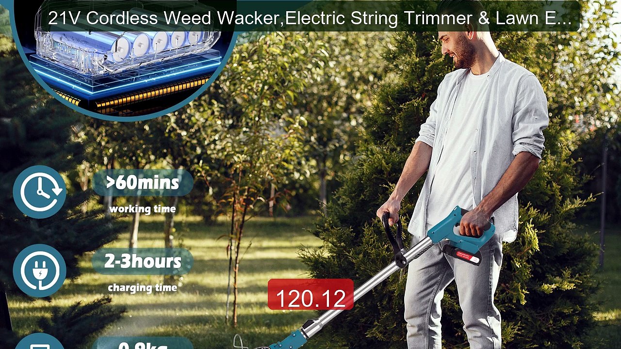 21V Cordless Weed Wacker,Electric String Trimmer & Lawn Edger,... -- Hot Deal 2026 | Limited Offer!