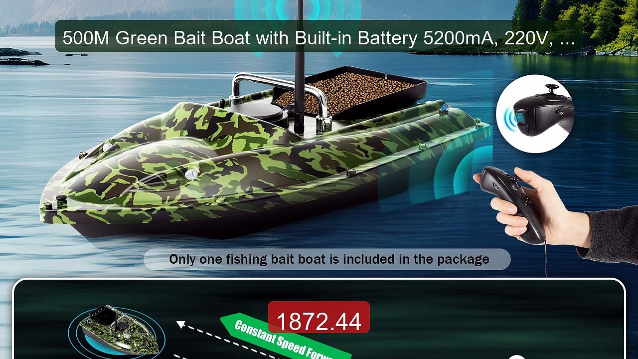 500M Green Bait Boat with Built-in Battery 5200mA, 220V, Large Capa... -- Top Rated 2026 | Buy Now!