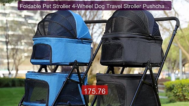 Foldable Pet Stroller 4-Wheel Dog Travel Stroller Pushchair Jo... Hot Deal 2026 | Limited Offer!