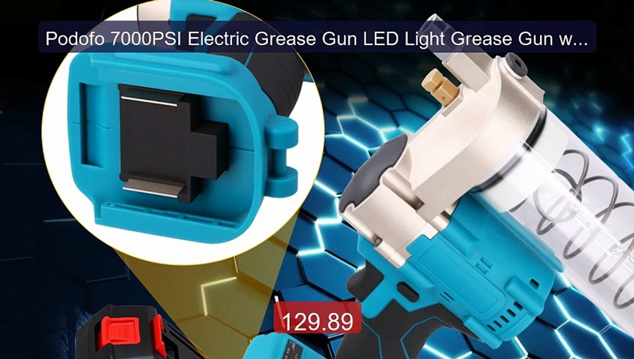 Podofo 7000PSI Electric Grease Gun LED Light Grease Gun wit... -- Top Pick 2026 | Unbeatable Price!