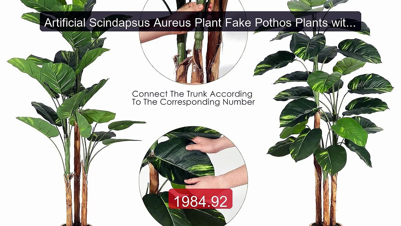 Artificial Scindapsus Aureus Plant Fake Pothos Plants with Pla... -- Hot Deal 2026 | Limited Offer!