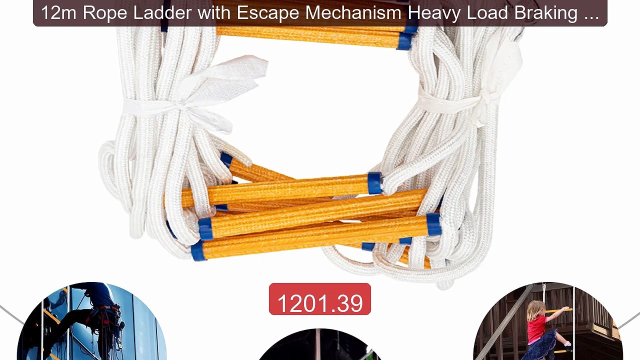 12m Rope Ladder with Escape Mechanism Heavy Load Braking 200kg... -- Best Buy 2026 | Great Quality!