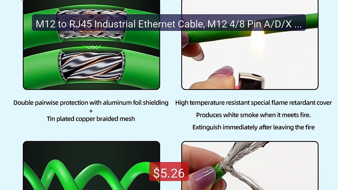 M12 to RJ45 Industrial Ethernet Cable, M12 4/8 Pin A/D/X Type ... -- Best Buy 2026 | Great Quality!