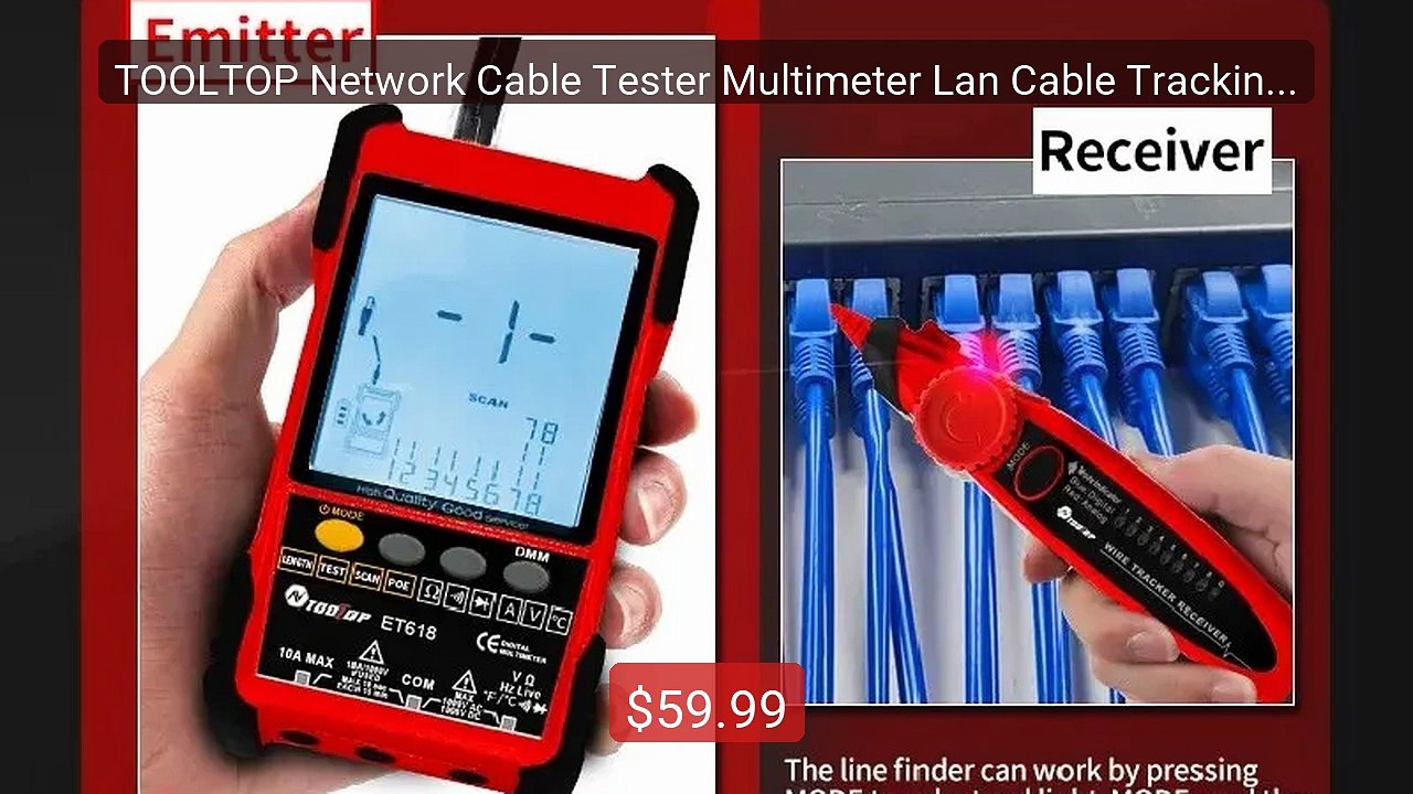 TOOLTOP Network Cable Tester Multimeter Lan Cable Tracking POE... -- Best Buy 2026 | Great Quality!
