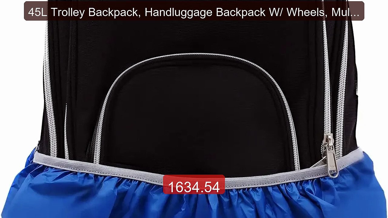 45L Trolley Backpack, Handluggage Backpack W/ Wheels, Multiple... -- Best Buy 2026 | Great Quality!