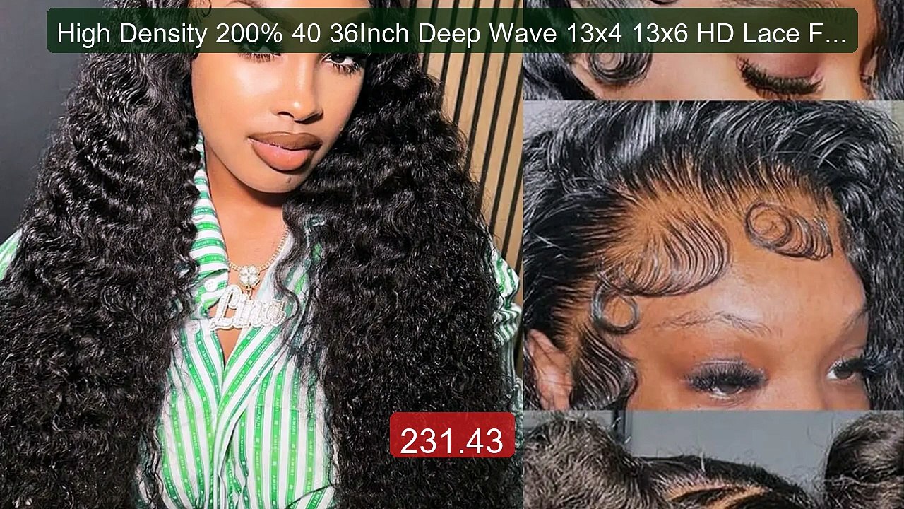 High Density 200% 40 36Inch Deep Wave 13x4 13x6 HD Lace Front ... -- Hot Deal 2026 | Limited Offer!