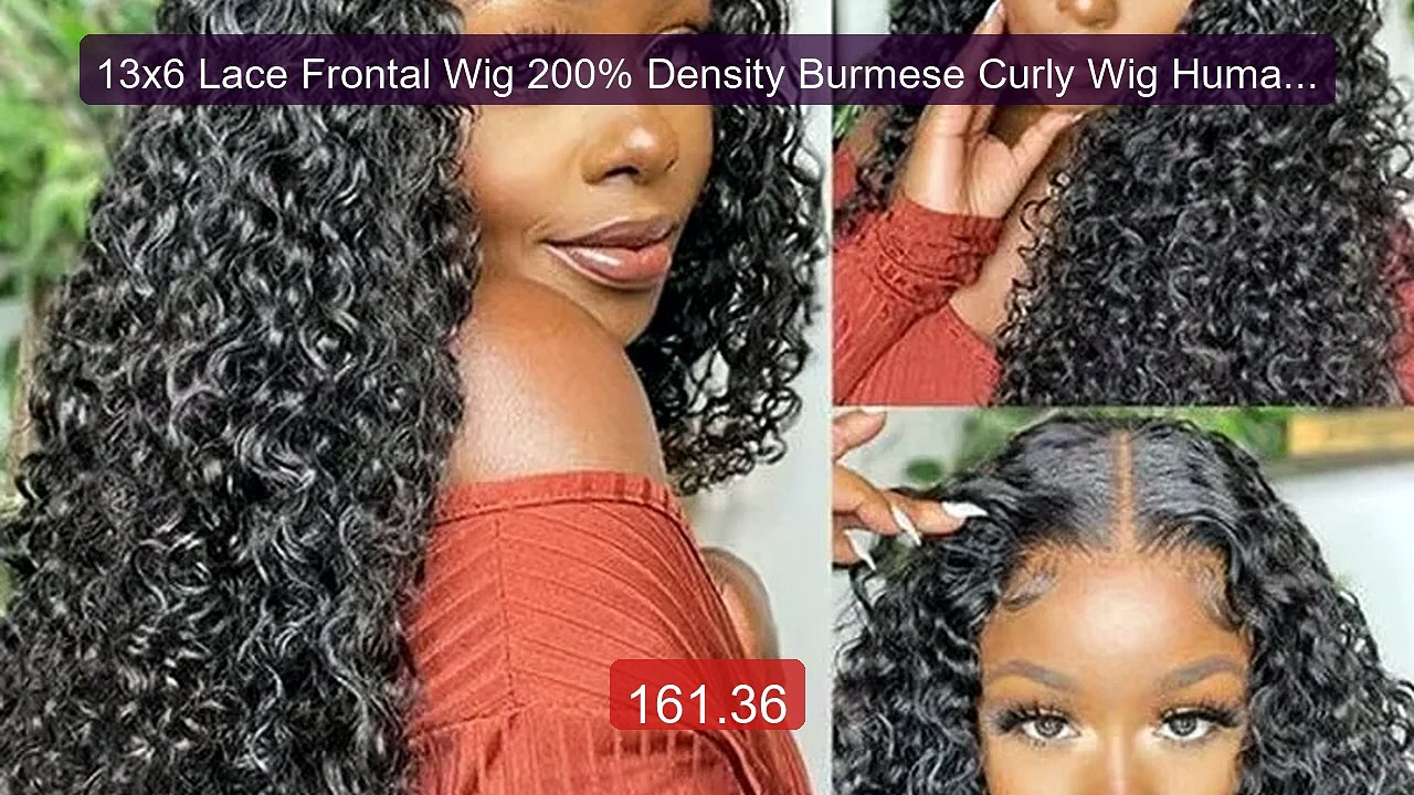 13x6 Lace Frontal Wig 200% Density Burmese Curly Wig Human Hair 13... -- Best Deal 2026 | Shop Now!