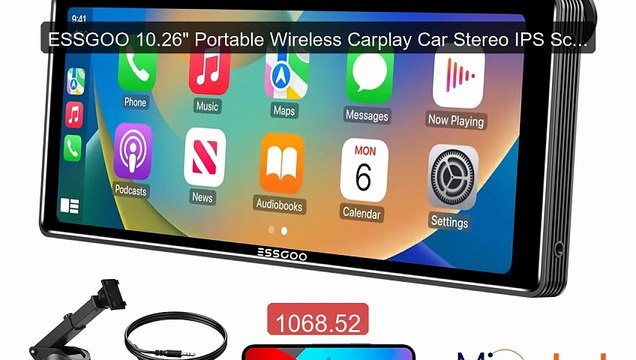 ESSGOO 10.26 Portable Wireless Carplay Car Stereo IPS Screen... Amazing Value 2026 | Must Have!