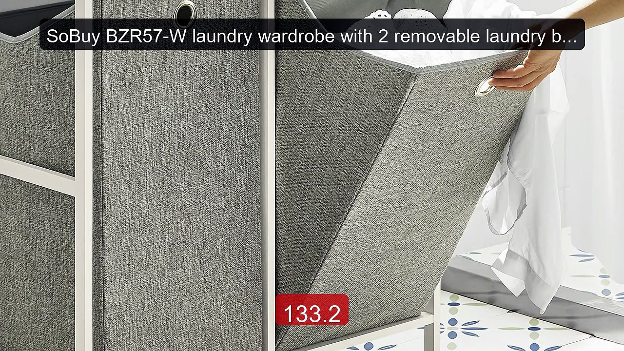 SoBuy BZR57-W laundry wardrobe with 2 removable laundry bags l... -- Best Buy 2026 | Great Quality!