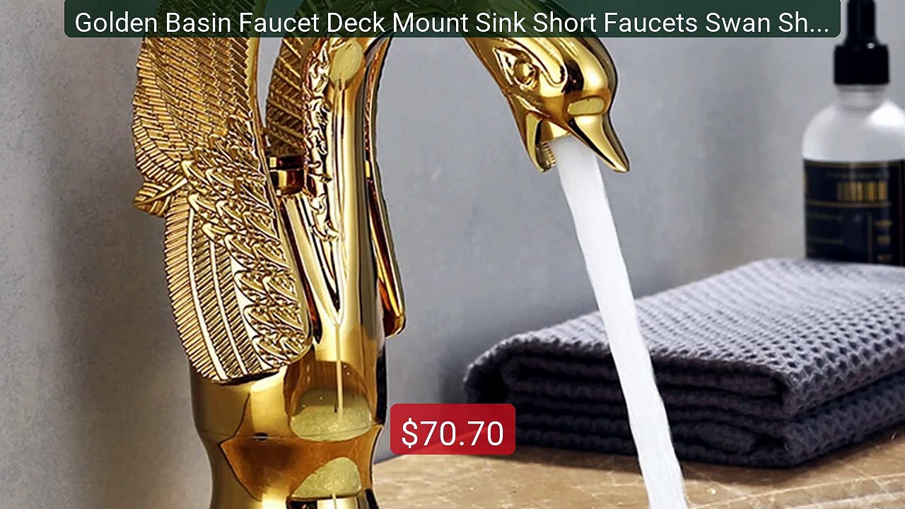 Golden Basin Faucet Deck Mount Sink Short Faucets Swan Shape Single... -- Top Rated 2026 | Buy Now!