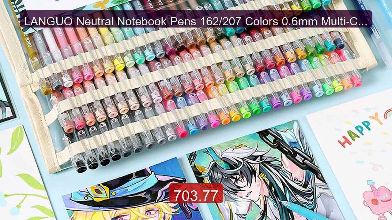 LANGUO Neutral Notebook Pens 162/207 Colors 0.6mm Multi-Color ... -- Best Buy 2026 | Great Quality!