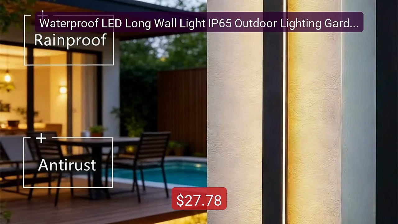 Waterproof LED Long Wall Light IP65 Outdoor Lighting Garden... -- Top Pick 2026 | Unbeatable Price!