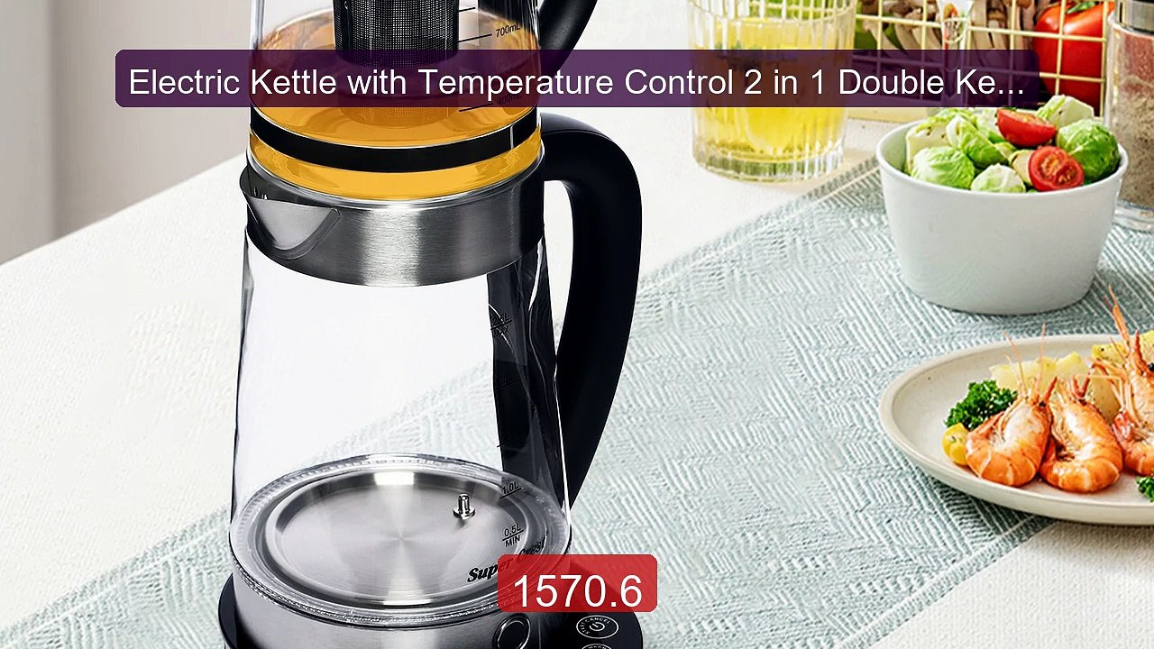 Electric Kettle with Temperature Control 2 in 1...