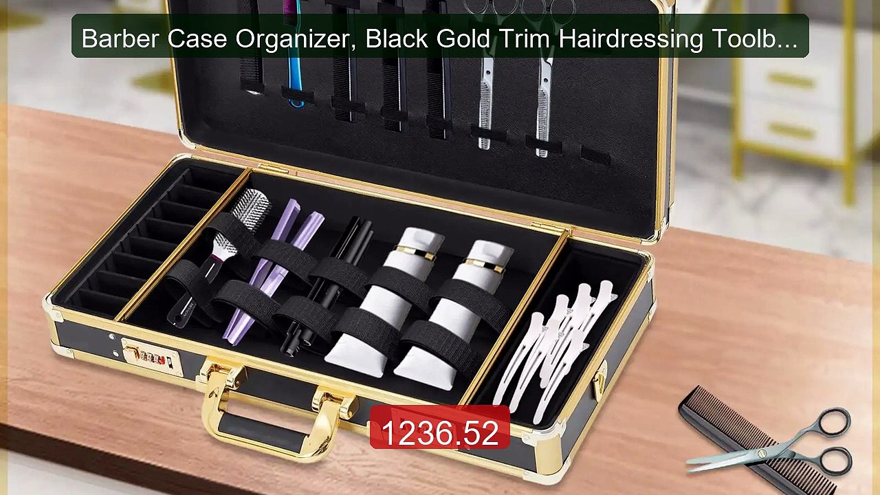 Barber Case Organizer, Black Gold Trim Hairdressing Toolbox wi... -- Hot Deal 2026 | Limited Offer!