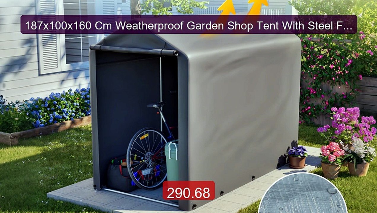 187x100x160 Cm Weatherproof Garden Shop Tent With Steel Frame ... -- Best Buy 2026 | Great Quality!