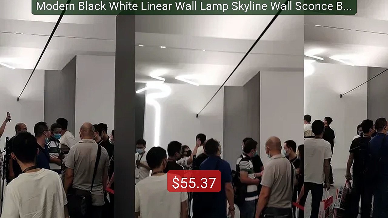 Modern Black White Linear Wall Lamp Skyline Wall Sconce Backgr... -- Best Buy 2026 | Great Quality!