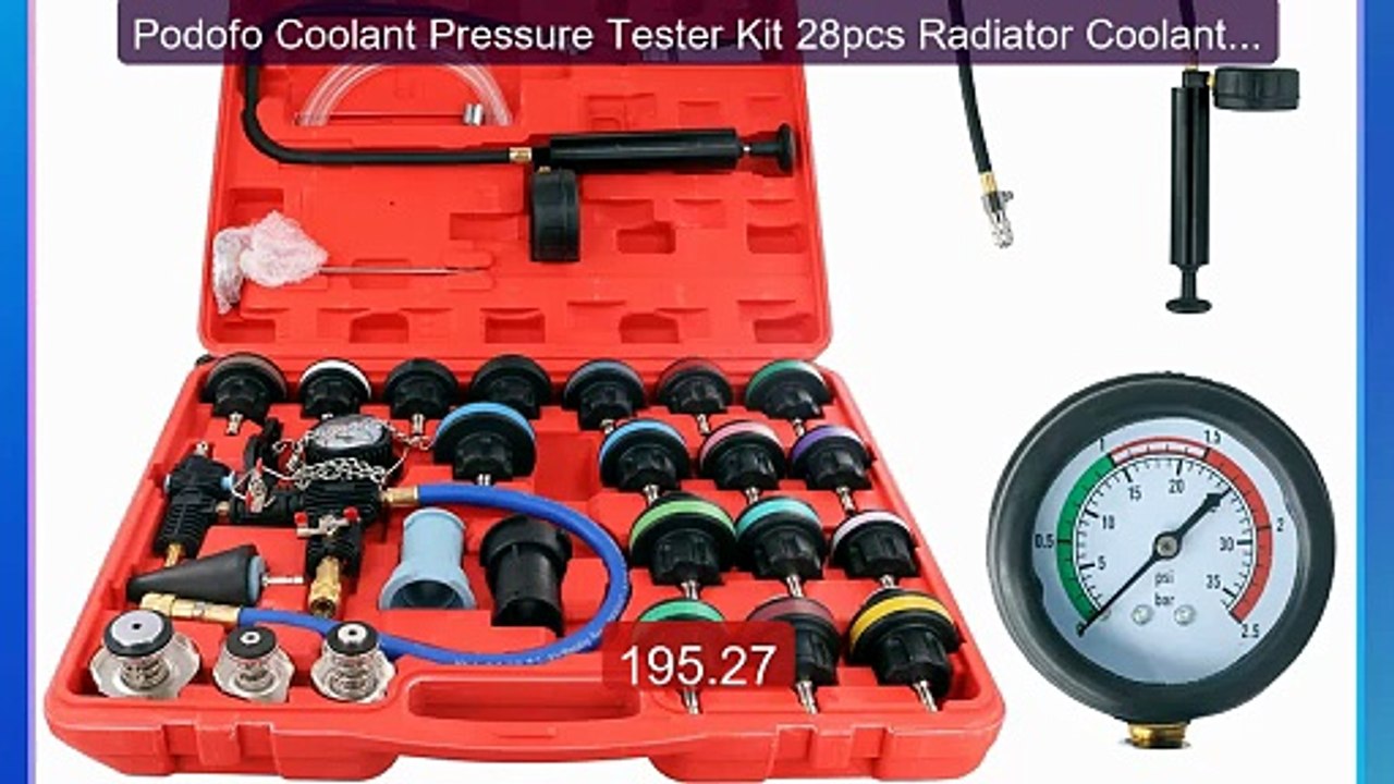 Podofo Coolant Pressure Tester Kit 28pcs Radiator Coolant Pres... -- Best Buy 2026 | Great Quality!