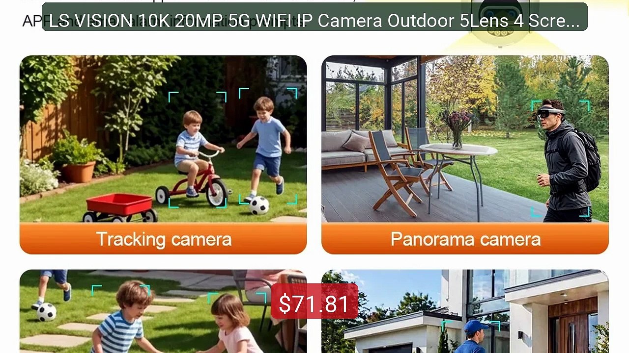 LS VISION 10K 20MP 5G WIFI IP Camera Outdoor 5Lens 4 Screens ... -- Amazing Value 2026 | Must Have!