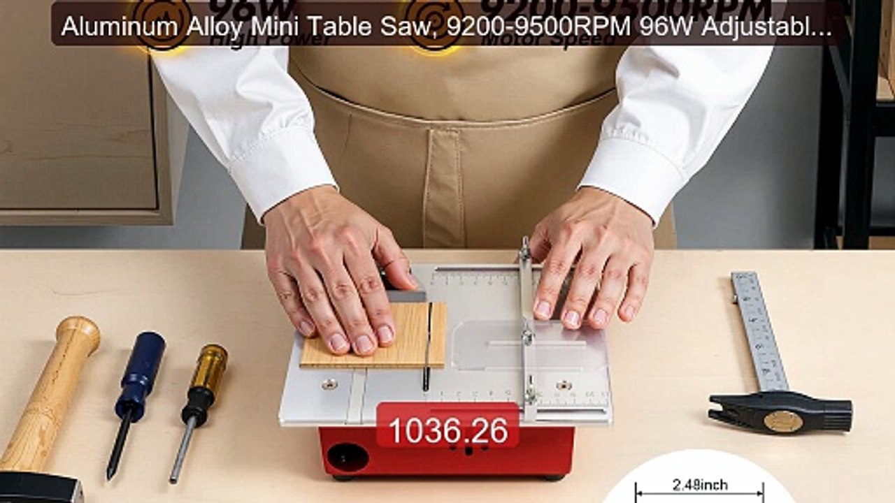 Aluminum Alloy Mini Table Saw, 9200-9500RPM 96W Adjustable Sp... -- Amazing Value 2026 | Must Have!