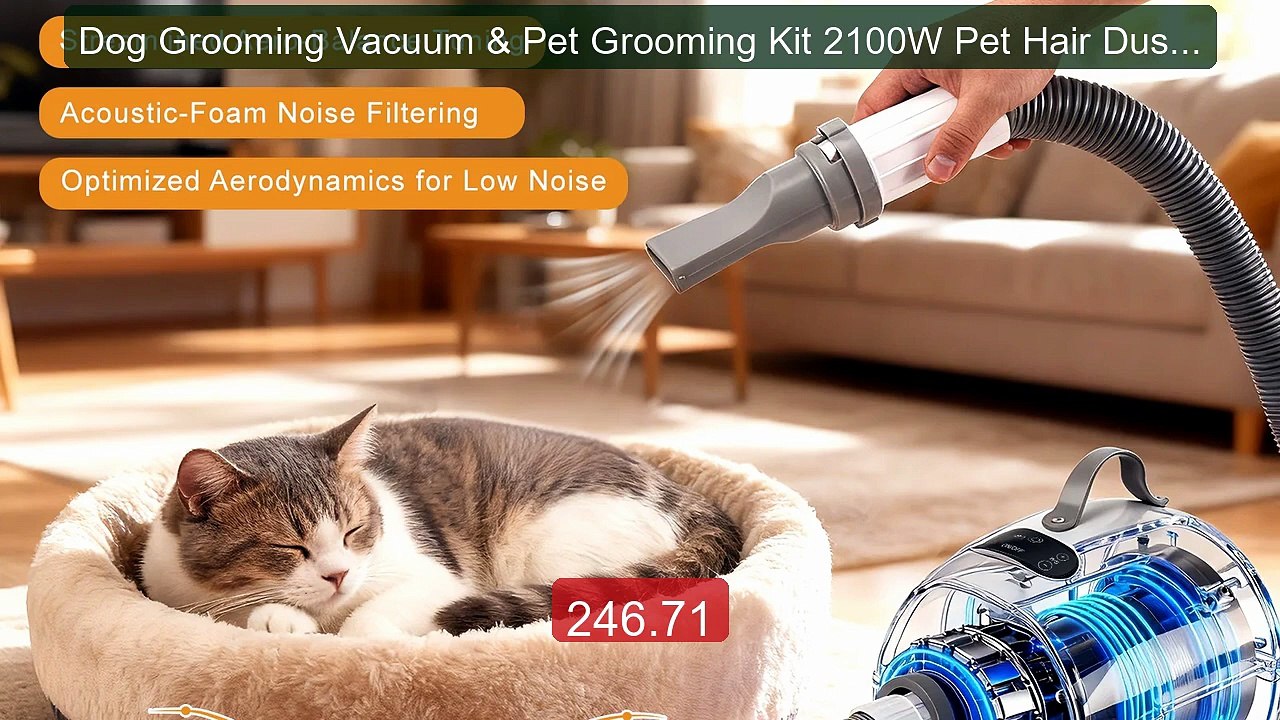 Dog Grooming Vacuum & Pet Grooming Kit 2100W Pet Hair Dust Cu... -- Amazing Value 2026 | Must Have!