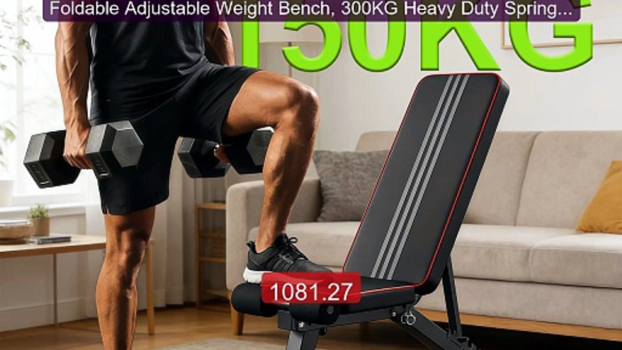 Foldable Adjustable Weight Bench, 300KG Heavy Duty Spring Assisted ... -- Top Rated 2026 | Buy Now!