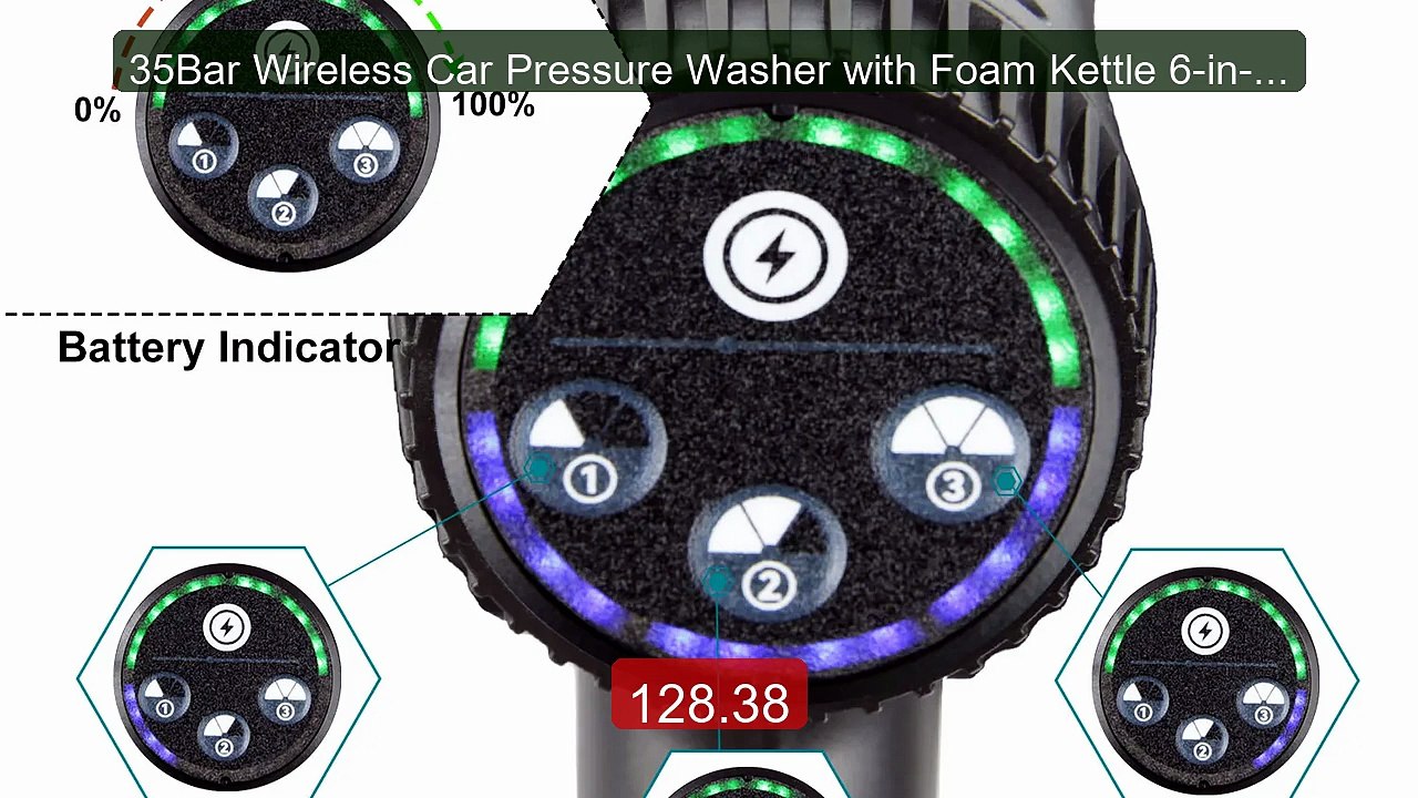35Bar Wireless Car Pressure Washer with Foam Kettle 6-in-1 Noz... -- Best Buy 2026 | Great Quality!