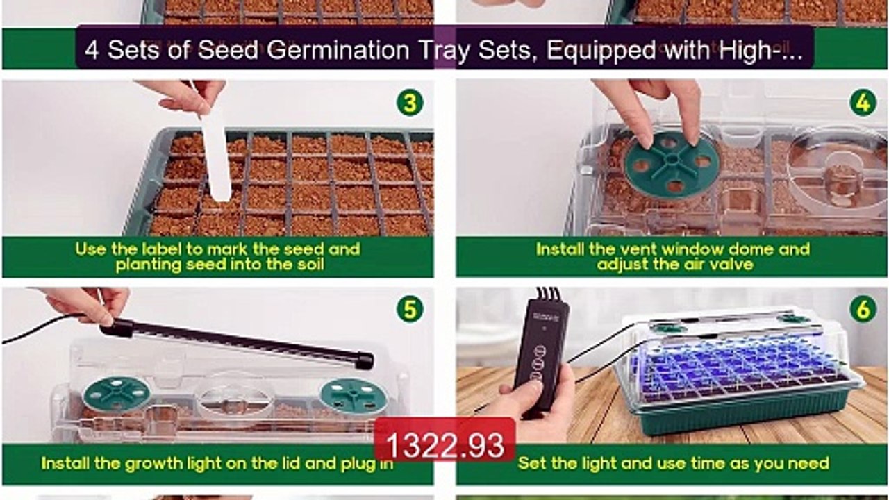 4 Sets of Seed Germination Tray Sets, Equipped with High-Dome ... -- Hot Deal 2026 | Limited Offer!