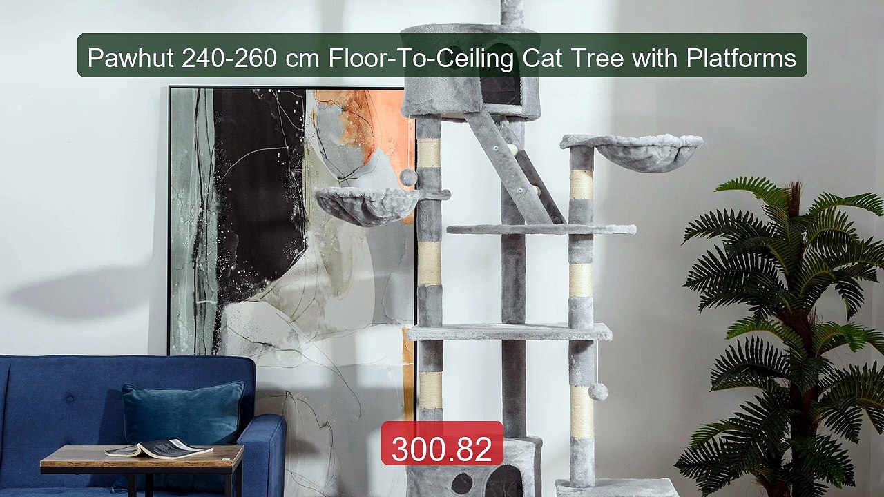 Pawhut 240-260 cm Floor-To-Ceiling Cat Tree with Platforms -- Hot Deal 2026 | Limited Offer!