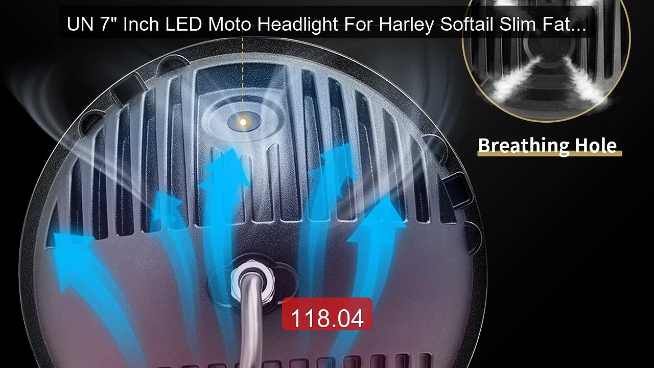 UN 7" Inch LED Moto Headlight For Harley Softail Slim Fat Boy ... -- Best Buy 2026 | Great Quality!