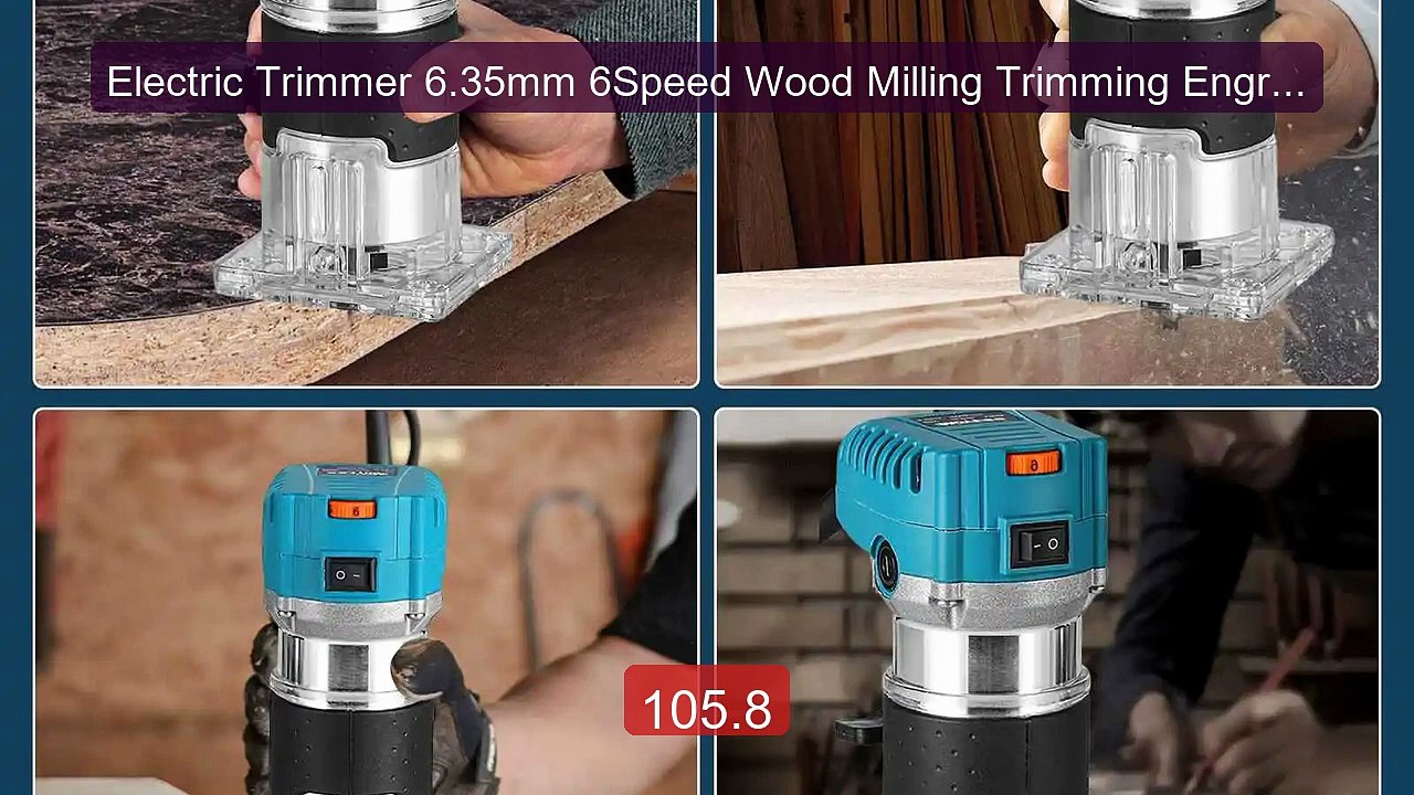 Electric Trimmer 6.35mm 6Speed Wood Milling Trimming Engraving Slot... -- Top Rated 2026 | Buy Now!