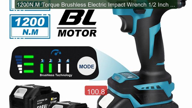 1200N.M Torque Brushless Electric Impact Wrench 1/2 Inch Cord... Amazing Value 2026 | Must Have!