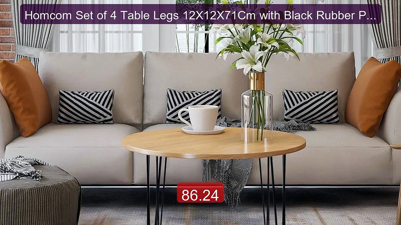 Homcom Set of 4 Table Legs 12X12X71Cm with Black Rubber Protec... -- Hot Deal 2026 | Limited Offer!