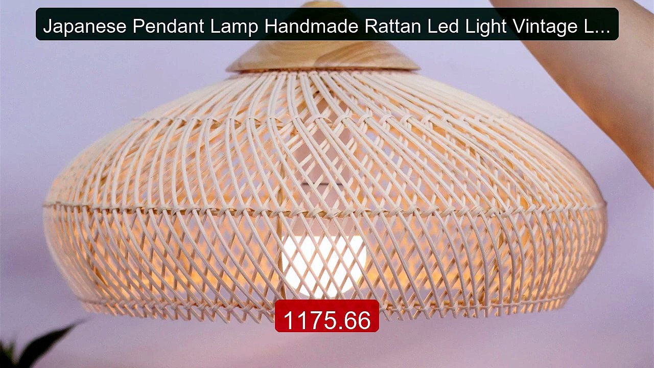 Japanese Pendant Lamp Handmade Rattan Led Light Vintage Lighting fo... -- Top Rated 2026 | Buy Now!